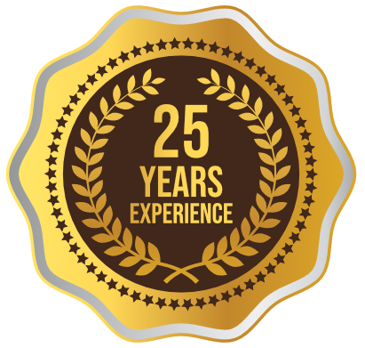 25 years experience badge